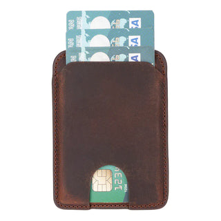 Bouletta Card Holder Saddle Brown MagFit Leather Magnetic Card Holder Premium Koruma