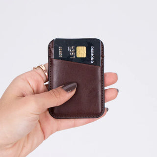 Bouletta Card Holder Espresso Brown Maggy Fit CC Leather Magnetic Card Holder Premium Koruma