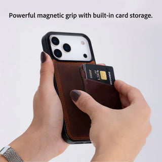 Bouletta Card Holder Espresso Brown Maggy Fit CC Leather Magnetic Card Holder Premium Koruma