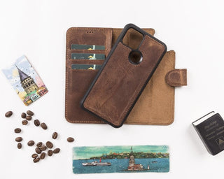 Bouletta Phone Case Saddle Brown Magic Google Pixel 5 Detachable Leather Wallet Case Premium Koruma