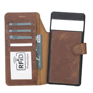 Bouletta Phone Case Saddle Brown Magic Google Pixel 6 Pro Detachable Leather Wallet Case Premium Koruma