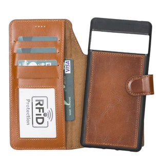 Bouletta Phone Case Tan Magic Google Pixel 6 Pro Detachable Leather Wallet Case Premium Koruma