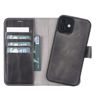 Bouletta Phone Case Gray Magic iPhone 12 / 12 Pro Detachable Leather Wallet Case Premium Koruma