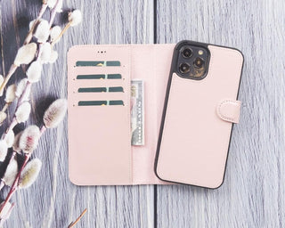 Bouletta Phone Case Pink Magic iPhone 12 / 12 Pro Detachable Leather Wallet Case Premium Koruma