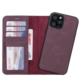 Bouletta Phone Case Scarlet Red Magic iPhone 12 / 12 Pro Detachable Leather Wallet Case Premium Koruma