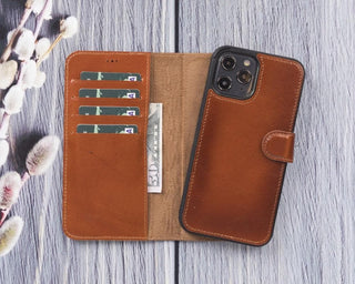 Bouletta Phone Case Tan Magic iPhone 12 / 12 Pro Detachable Leather Wallet Case Premium Koruma