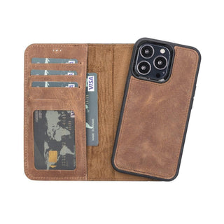 Bouletta Phone Case Saddle Brown Magic iPhone 13 Mini Detachable Leather Wallet Case Premium Koruma