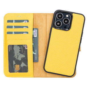 Bouletta Phone Case Floater Yellow Magic iPhone 13 Pro Detachable Leather Wallet Case Premium Koruma