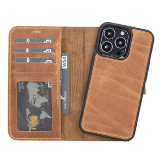 Bouletta Phone Case Moccasin Magic iPhone 13 Pro Detachable Leather Wallet Case Premium Koruma