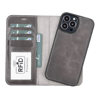 Bouletta Phone Case Charcoal Magic iPhone 13 Pro Max Detachable Leather Wallet Case Premium Koruma
