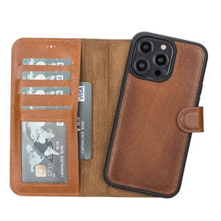 Bouletta Phone Case Tan Magic iPhone 14 Pro Detachable Leather Wallet Case Premium Koruma