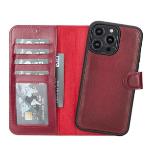 Bouletta Phone Case Red Magic iPhone 14 Pro Max Detachable Leather Wallet Case Premium Koruma