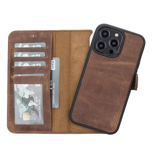 Bouletta Phone Case Saddle Brown Magic iPhone 14 Pro Max Detachable Leather Wallet Case Premium Koruma