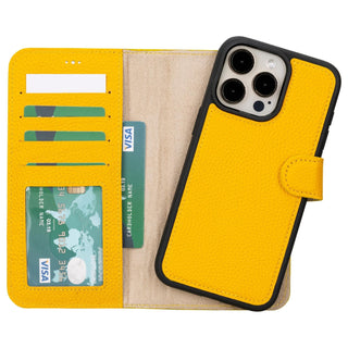 Bouletta Phone Case Yellow Magic iPhone 15 Detachable Leather Wallet Case Premium Koruma
