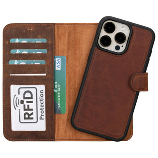 Bouletta Phone Case Saddle Brown Magic iPhone 15 Plus Detachable Leather Wallet Case Premium Koruma