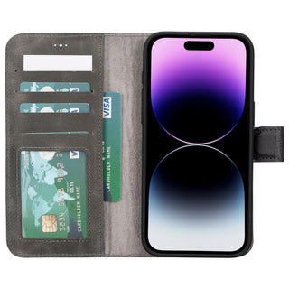 Bouletta Phone Case Magic iPhone 15 Pro Detachable Leather Wallet Case Premium Koruma