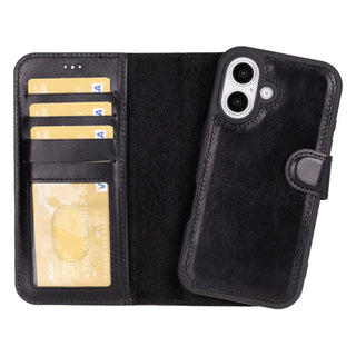 Bouletta Phone Case Black Magic iPhone 16 Detachable Leather Wallet Case Premium Koruma