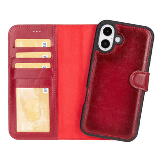 Bouletta Phone Case Red Magic iPhone 16 Plus Detachable Leather Wallet Case Premium Koruma