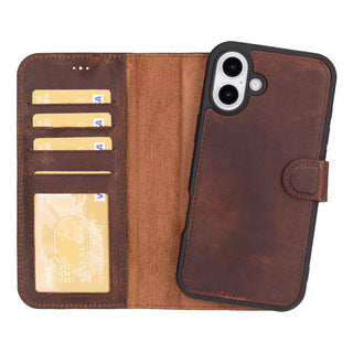 Bouletta Phone Case Saddle Brown Magic iPhone 16 Plus Detachable Leather Wallet Case Premium Koruma