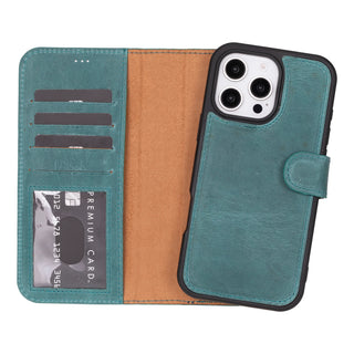 Bouletta Phone Case Aqua Magic iPhone 16 Pro Detachable Leather Wallet Case Premium Koruma