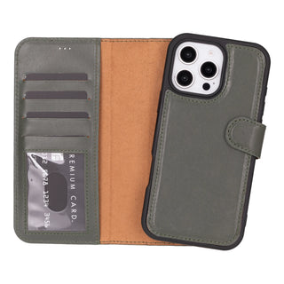 Bouletta Phone Case Navy Blue Magic iPhone 16 Pro Detachable Leather Wallet Case Premium Koruma