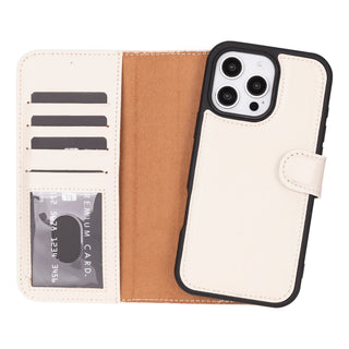 Bouletta Phone Case Pewter Magic iPhone 16 Pro Detachable Leather Wallet Case Premium Koruma