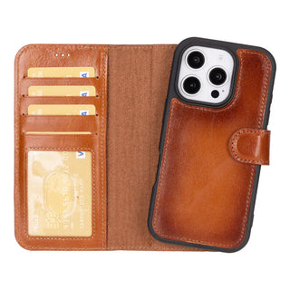 Bouletta Phone Case Tan Magic iPhone 16 Pro Detachable Leather Wallet Case Premium Koruma
