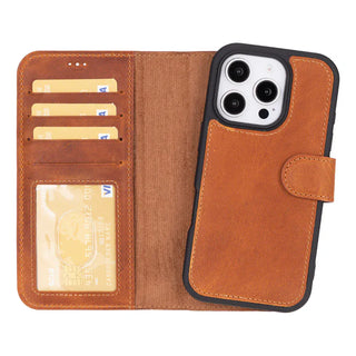 Bouletta Phone Case Moccasin Magic iPhone 16 Pro Max Leather Detachable Wallet Case Premium Koruma