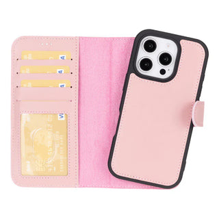 Bouletta Phone Case Pink Magic iPhone 16 Pro Max Leather Detachable Wallet Case Premium Koruma