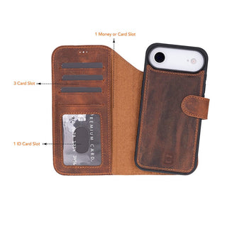 Bouletta Phone Case Magic iPhone 17 Air Detachable Leather Wallet Case Premium Koruma