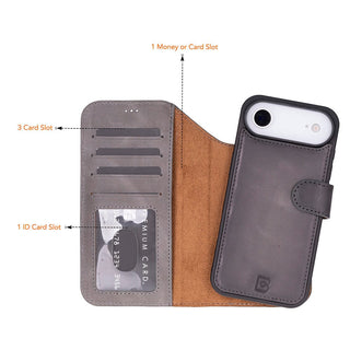 Bouletta Phone Case Magic iPhone 17 Air Detachable Leather Wallet Case Premium Koruma