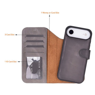 Bouletta Phone Case Magic iPhone 17 Air Leather Detachable Wallet Case Premium Koruma