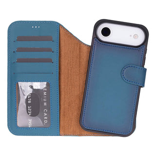 Bouletta Phone Case Blue Magic iPhone 17 Air Leather Detachable Wallet Case Premium Koruma