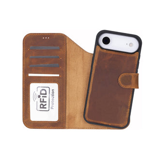 Bouletta Phone Case Moccasin Magic iPhone 17 Air Leather Detachable Wallet Case Premium Koruma