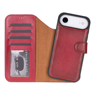 Bouletta Phone Case Red Magic iPhone 17 Air Leather Detachable Wallet Case Premium Koruma