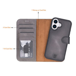 Bouletta Phone Case Magic iPhone 17 Detachable Leather Wallet Case Premium Koruma