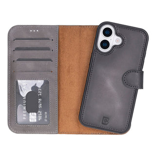 Bouletta Phone Case Gray Magic iPhone 17 Detachable Leather Wallet Case Premium Koruma