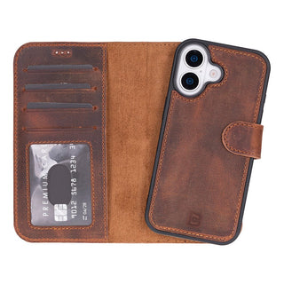 Bouletta Phone Case Saddle Brown Magic iPhone 17 Detachable Leather Wallet Case Premium Koruma