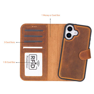 Bouletta Phone Case Magic iPhone 17 Leather Detachable Wallet Case Premium Koruma