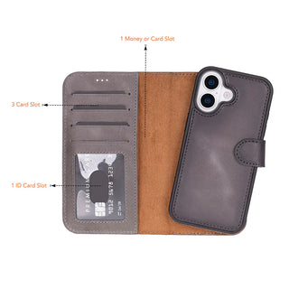 Bouletta Phone Case Magic iPhone 17 Leather Detachable Wallet Case Premium Koruma