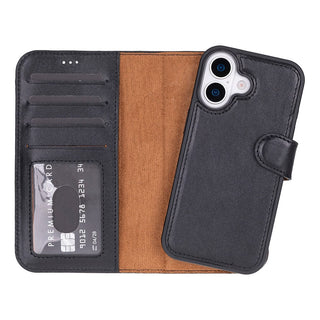 Bouletta Phone Case Black Magic iPhone 17 Leather Detachable Wallet Case Premium Koruma