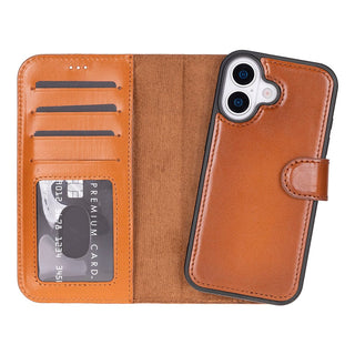 Bouletta Phone Case Tan Magic iPhone 17 Leather Detachable Wallet Case Premium Koruma
