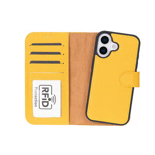 Bouletta Phone Case Yellow Magic iPhone 17 Leather Detachable Wallet Case Premium Koruma