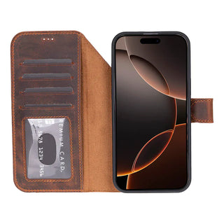 Bouletta Phone Case Magic iPhone 17 Pro Leather Detachable Wallet Case Premium Koruma