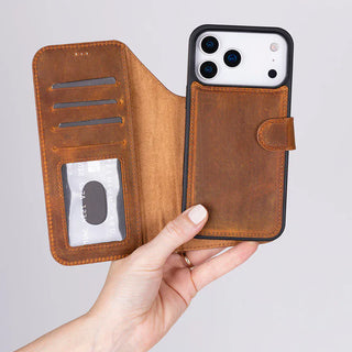 Bouletta Phone Case Magic iPhone 17 Pro Leather Detachable Wallet Case Premium Koruma