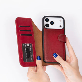 Bouletta Phone Case Magic iPhone 17 Pro Leather Detachable Wallet Case Premium Koruma