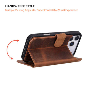 Bouletta Phone Case Magic iPhone 17 Pro Leather Detachable Wallet Case Premium Koruma