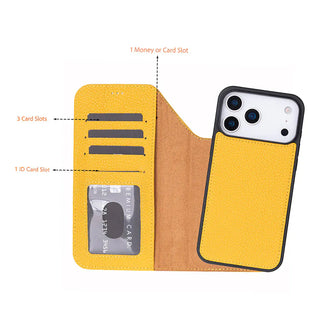 Bouletta Phone Case Magic iPhone 17 Pro Leather Detachable Wallet Case Premium Koruma