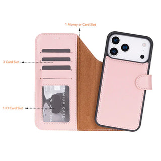 Bouletta Phone Case Magic iPhone 17 Pro Leather Detachable Wallet Case Premium Koruma