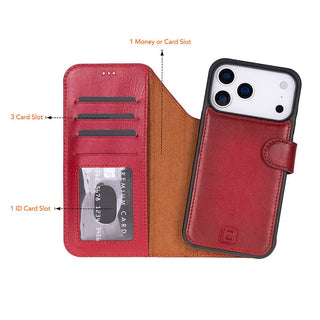 Bouletta Phone Case Magic iPhone 17 Pro Max Detachable Leather Wallet Case Premium Koruma